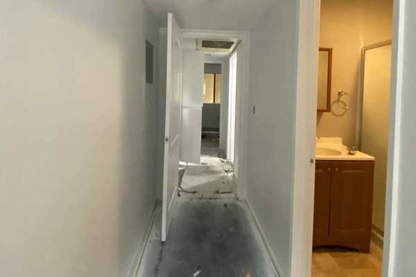  a bathroom with a sink and a door near Pasadena
